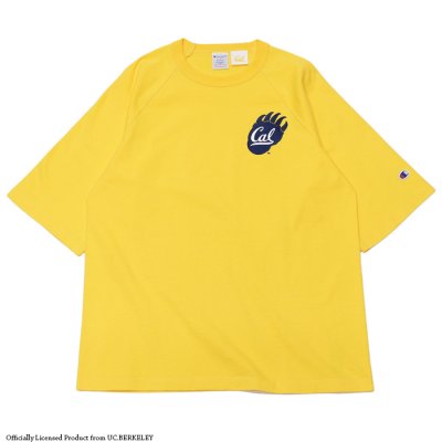 画像1: Champion（チャンピオン）T1011 US Print Raglan Sleeve T-Shirt（ティーテンイレブンUSプリントラグランスリーブTシャツ）"UC.BERKELEY" / Yellow（イエロー）Made in USA
