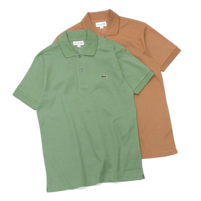 画像1: LACOSTE（ラコステ）Classic Fit Pique Polo Shirt（クラシックフィットピケポロシャツ）/Ash Tree（アッシュツリー）・Pecan（ピーカン）※Imported from France