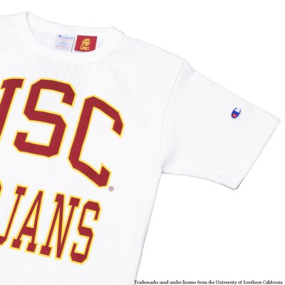 画像4: Champion（チャンピオン）T1011 US Print T-Shirt（ティーテンイレブンUSプリントTシャツ）"USC・Made in USA" / White×Maroon（ホワイト×マルーン）※Sサイズのみ
