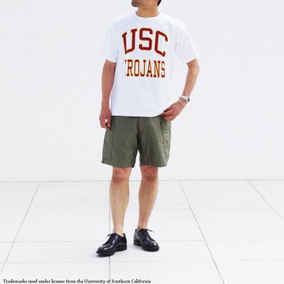 画像8: Champion（チャンピオン）T1011 US Print T-Shirt（ティーテンイレブンUSプリントTシャツ）"USC・Made in USA" / White×Maroon（ホワイト×マルーン）※Sサイズのみ