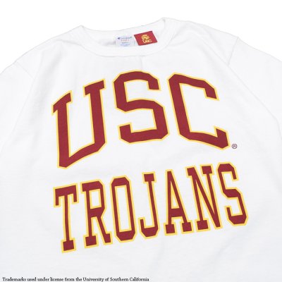 画像6: Champion（チャンピオン）T1011 US Print T-Shirt（ティーテンイレブンUSプリントTシャツ）"USC・Made in USA" / White×Maroon（ホワイト×マルーン）※Sサイズのみ