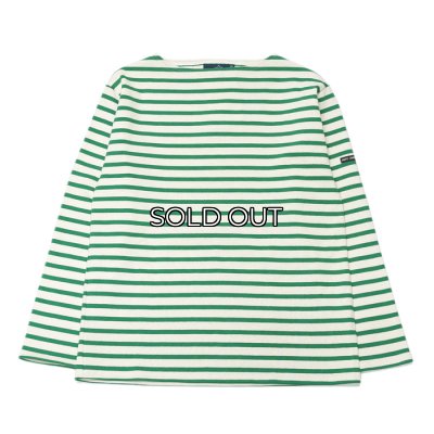 画像1: SAINT JAMES（セントジェームス）OUESSANT（ウエッソン）/ECRU×GREEN（キナリ×グリーン）
