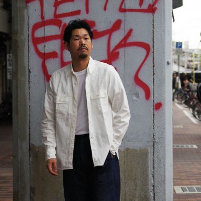 画像8: F.O.B FACTORY（エフオービーファクトリー）WORK SHIRT（オックスワークシャツ）"Work Twill" / Ecru（エクリュ）