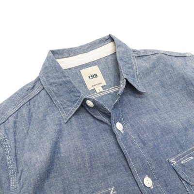 画像3: F.O.B FACTORY（エフオービーファクトリー）CHAMBRAY WORK SHIRT（シャンブレーワークシャツ）"5oz Selvedge Chambray" / Blue（ブルー）