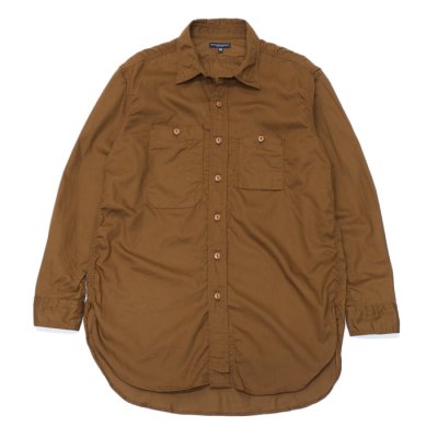 画像1: ENGINEERED GARMENTS（エンジニアードガーメンツ）WORK SHIRT（ワークシャツ）Cotton Micro Sanded Twill/Brown（ブラウン）※サイズMのみ