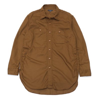 画像1: ENGINEERED GARMENTS（エンジニアードガーメンツ）WORK SHIRT（ワークシャツ）Cotton Micro Sanded Twill/Brown（ブラウン）