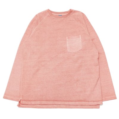 画像1: Good On（グッドオン）Long Sleeve Heavy Raglan Pocket Tee（ロングスリーブヘビーラグランポケットTシャツ）"Pigment Dye"/Coral（コーラル）