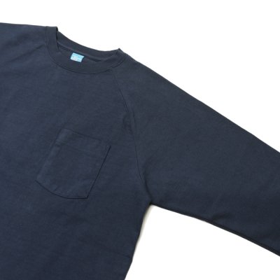 画像4: Good On(グッドオン)Long Sleeve Heavy Raglan Pocket Tee(ロングスリーブヘビーラグランポケットTシャツ)"Reactive Dye" / Navy(ネイビー)※Lサイズのみ