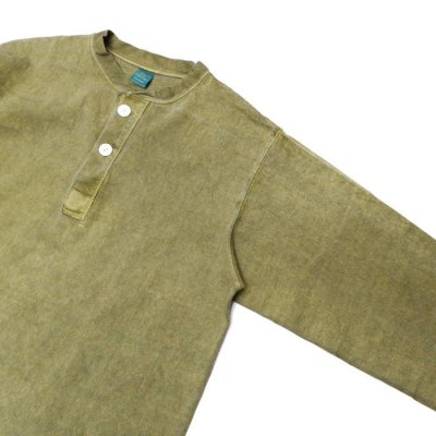 画像4: Good On(グッドオン)Long Sleeve Heavy Henley Neck Tee(ロングスリーブヘビーヘンリーネックTシャツ)"Pigment Dye" / Sage(セージ)