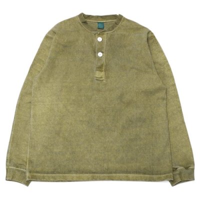 画像1: Good On（グッドオン）Long Sleeve Heavy Henley Neck Tee（ロングスリーブヘビーヘンリーネックTシャツ）"Pigment Dye"/Sage（セージ）