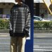 画像8: blurhms ROOTSTOCK（ブラームスルーツストック）Border Mock-neck（ボーダーモックネックシャツ）/Natural×Black（ナチュラル×ブラック）※サイズ3(L)のみ
