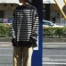 画像8: blurhms ROOTSTOCK（ブラームスルーツストック）Border Mock-neck（ボーダーモックネックシャツ）/Black×Natural（ブラック×ナチュラル）