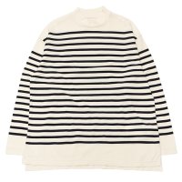 blurhms ROOTSTOCK（ブラームスルーツストック）Border Mock-neck（ボーダーモックネックシャツ）/Natural×Black（ナチュラル×ブラック）※サイズ3(L)のみ