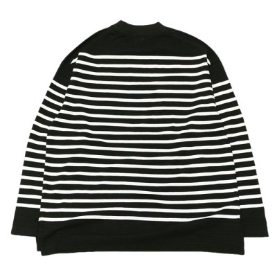 画像2: blurhms ROOTSTOCK（ブラームスルーツストック）Border Mock-neck（ボーダーモックネックシャツ）/Black×Natural（ブラック×ナチュラル）※サイズ3(L)のみ