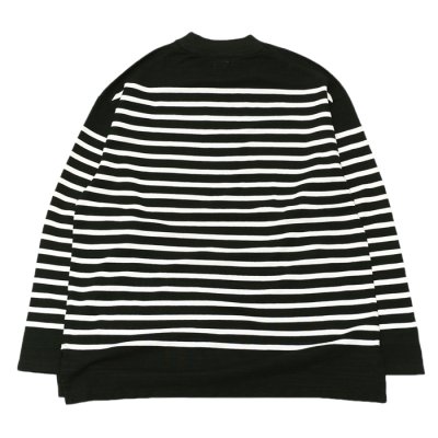 画像2: blurhms ROOTSTOCK（ブラームスルーツストック）Border Mock-neck（ボーダーモックネックシャツ）/Black×Natural（ブラック×ナチュラル）