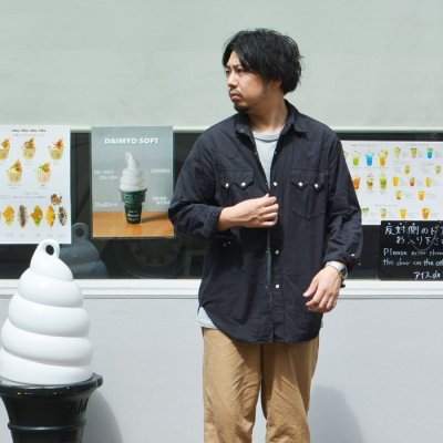 画像10: *A VONTADE(アボンタージ)Lax Western Shirts(ラックスウエスタンシャツ)"Hard Twist Yarn Cordlane" / Black(ブラック)