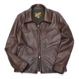 Y'2 LEATHER（ワイツーレザー）STEER OIL SINGLE RIDERS（ステアオイル 襟付きシングルライダース）/Brown（ブラウン）