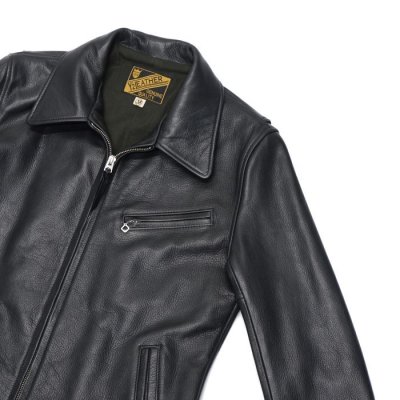 画像4: 【PointUp10%11/10迄】Y'2 LEATHER(ワイツーレザー)STEER OIL SINGLE RIDERS(ステアオイル襟付きシングルライダース)/Black(ブラック)