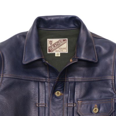 画像3: 【PointUp10%11/10迄】Y'2 LEATHER（ワイツーレザー）INDIGO HORSE 1st Type Jacket（インディゴホースファーストタイプジャケット）/Indigo（インディゴ）