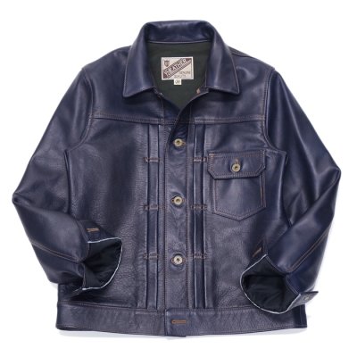 画像1: Y'2 LEATHER（ワイツーレザー）INDIGO HORSE 1st Type Jacket（インディゴホースファーストタイプジャケット）/Indigo（インディゴ）