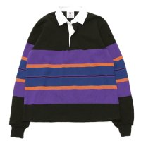 BARBARIAN（バーバリアン）Heavy Weight Rugby Collar Shirt（ヘビーウェイト ラグビーカラーシャツ）"BOLD MOUNTAINEER" / Black×Purple×Rust×D.Ocean（ブラック×パープル×ラスト×ダークオーシャン）