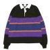 画像1: BARBARIAN（バーバリアン）Heavy Weight Rugby Collar Shirt（ヘビーウェイト ラグビーカラーシャツ）"BOLD MOUNTAINEER" / Black×Purple×Rust×D.Ocean（ブラック×パープル×ラスト×ダークオーシャン） (1)