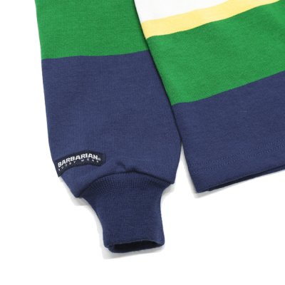 画像5: BARBARIAN（バーバリアン）Heavy Weight Rugby Collar Shirt（ヘビーウェイト ラグビーカラーシャツ）"BOLD MOUNTAINEER" / D.Ocean×Kelly×Yellow×White（ダークオーシャン×ケリーグリーン×イエロー×ホワイト）