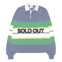 ＜30%OFF＞BARBARIAN（バーバリアン）Heavy Weight Rugby Collar Shirt（ヘビーウェイト ラグビーカラーシャツ）"BOLD MOUNTAINEER" / D.Ocean×Kelly×Yellow×White（ダークオーシャン×ケリーグリーン×イエロー×ホワイト）※Mサイズのみ