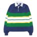 画像1: BARBARIAN（バーバリアン）Heavy Weight Rugby Collar Shirt（ヘビーウェイト ラグビーカラーシャツ）"BOLD MOUNTAINEER" / D.Ocean×Kelly×Yellow×White（ダークオーシャン×ケリーグリーン×イエロー×ホワイト） (1)