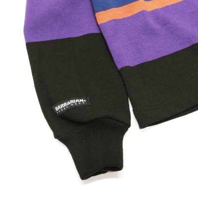 画像5: BARBARIAN(バーバリアン)Heavy Weight Rugby Collar Shirt(ヘビーウェイト ラグビーカラーシャツ)"BOLD MOUNTAINEER" / Black×Purple×Rust×D.Ocean(ブラック×パープル×ラスト×ダークオーシャン)