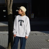 ※Exclusive※ blurhmsROOTSTOCK（ブラームスルーツストック）Soft&Hard Sweat Crew Neck P.O "T-50"（ソフト&ハードスウェットクルーネックプルオーバー"T-50"）Heather White / Green×Navy（グリーン×ネイビー）