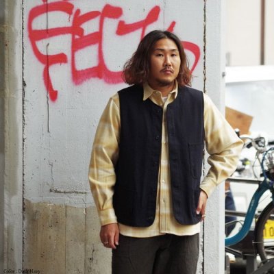 画像12: *A VONTADE（アボンタージ）CW Piping Vest（CWパイピングベスト） ”British Wool Cotton Mil. Serge" / Dk.Charcoal（ダークチャコール）