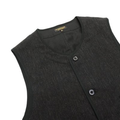 画像3: *A VONTADE（アボンタージ）CW Piping Vest（CWパイピングベスト） ”British Wool Cotton Mil. Serge" / Dk.Charcoal（ダークチャコール）