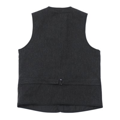 画像2: *A VONTADE（アボンタージ）CW Piping Vest（CWパイピングベスト）”British Wool Cotton Mil. Serge" / Dk.Charcoal（ダークチャコール）