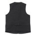 画像2: *A VONTADE（アボンタージ）CW Piping Vest（CWパイピングベスト）”British Wool Cotton Mil. Serge" / Dk.Charcoal（ダークチャコール） (2)