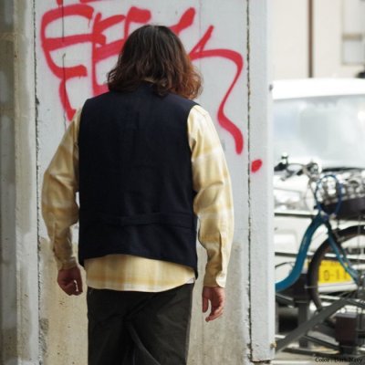 画像13: *A VONTADE（アボンタージ）CW Piping Vest（CWパイピングベスト） ”British Wool Cotton Mil. Serge" / Dk.Charcoal（ダークチャコール）