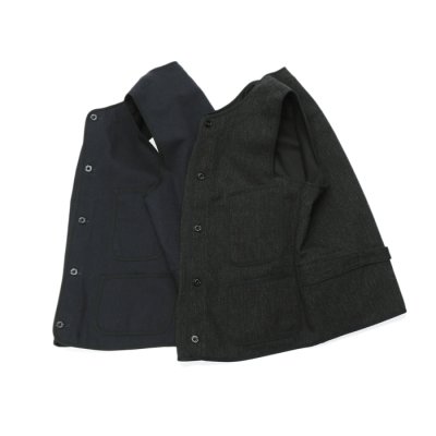 画像11: *A VONTADE（アボンタージ）CW Piping Vest（CWパイピングベスト） ”British Wool Cotton Mil. Serge" / Dk.Charcoal（ダークチャコール）