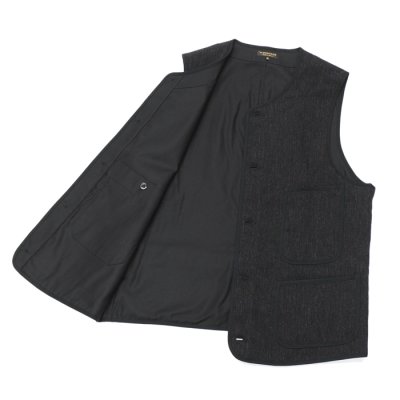 画像7: *A VONTADE（アボンタージ）CW Piping Vest（CWパイピングベスト） ”British Wool Cotton Mil. Serge" / Dk.Charcoal（ダークチャコール）