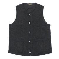 *A VONTADE（アボンタージ）CW Piping Vest（CWパイピングベスト）”British Wool Cotton Mil. Serge" / Dk.Charcoal（ダークチャコール）