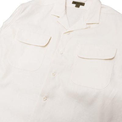 画像7: Nigel Cabourn（ナイジェル・ケーボン）OPEN COLLAR SHIRT（オープンカラーシャツ）"LINEN FLEECE" / Ivory（アイボリー）・Dark Navy（ダークネイビー）