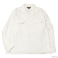 ＜40%OFF＞Nigel Cabourn（ナイジェル・ケーボン）OPEN COLLAR SHIRT（オープンカラーシャツ）"LINEN FLEECE" / Ivory（アイボリー）※サイズ46のみ