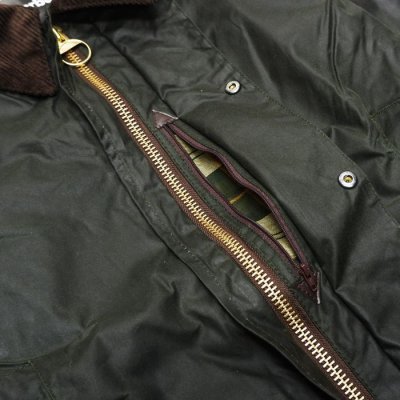 画像8: Barbour(バブァー)BORDER JACKET(ボーダージャケット)"Wax Cotton" / Sage(セージ)
