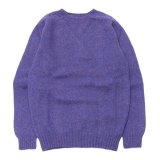 INVERALLAN（インバーアラン）Crew Neck Saddle Shoulder Sweater（クルーネックサドルショルダーセーター）Supersoft Shetland/Royal Violet（ロイヤルバイオレット）