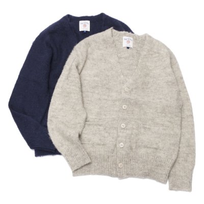 画像1: J.PRESS（J.プレス）SADDLE CARDIGAN（サドルカーディガン）SHETLAND WOOL SHAGGY DOG/Gray（グレー）・Navy（ネイビー）