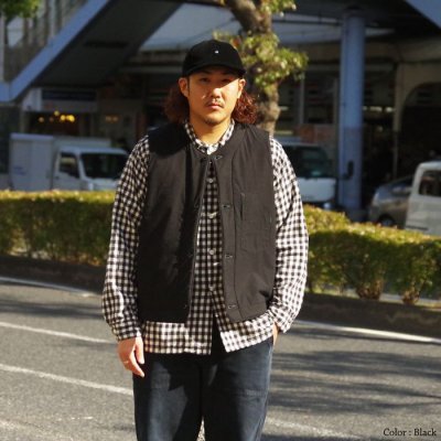画像14: ＜30%OFF＞Post O'Alls（ポストオーバーオールズ）1 Pocket Vest（1ポケットベスト）"Cotton Typewriter Cloth×Polar Tech Sherpa" / Navy（ネイビー）・Black（ブラック）