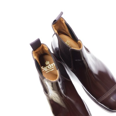 画像7: SANDERS（サンダース）Military Cap Toe Chelsea Boot（ミリタリーキャップトゥチェルシーブーツ）"Polished Leather" / Ebony Brown（エボニーブラウン）