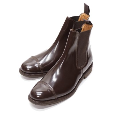 画像1: SANDERS（サンダース）Military Cap Toe Chelsea Boot（ミリタリーキャップトゥチェルシーブーツ）/Ebony Brown（エボニーブラウン）