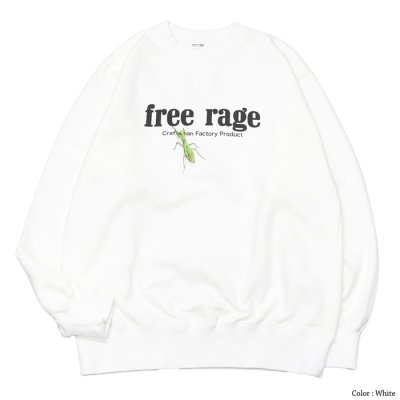 画像2: free rage（フリーレイジ）クラシッククルーネックスウェット"カマキリ"Official Logo-CRAFTMAN SERIES-/White（ホワイト）・Sumi（スミクロ）
