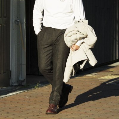 画像12: 『OUTLET』giabsarchivio（ジャブスアルキヴィオ）VIRGILIO（ヴィルジリオ）WASHABLE WOOL HERRINGBONE/Charcoal（チャコールグレー）※サイズ44のみ