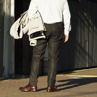 画像11: 『OUTLET』giabsarchivio（ジャブスアルキヴィオ）VIRGILIO（ヴィルジリオ）WASHABLE WOOL HERRINGBONE/Charcoal（チャコールグレー）※サイズ44のみ